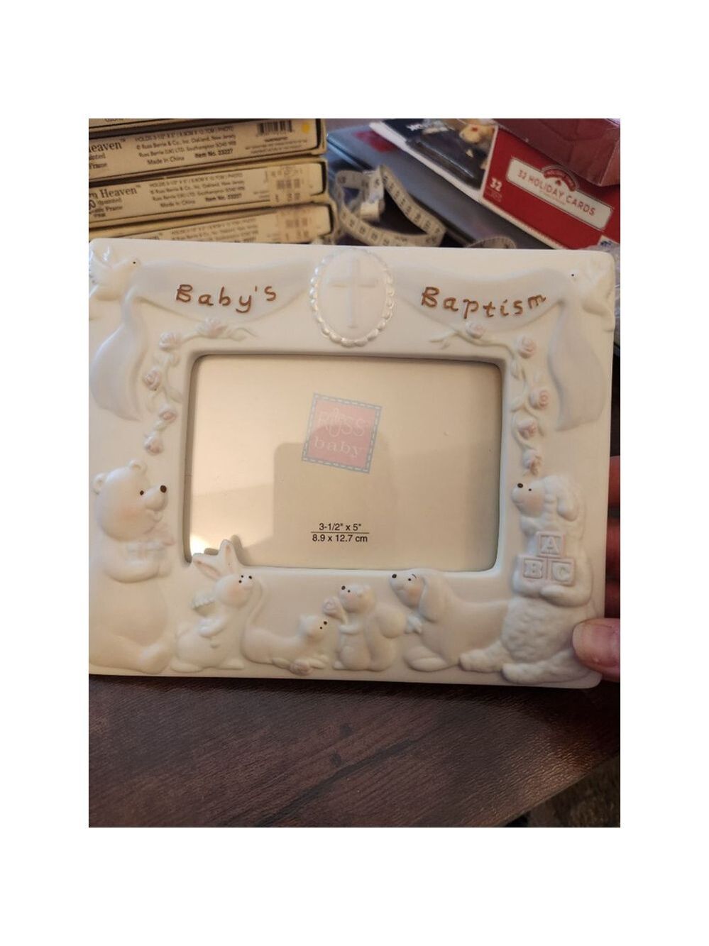 Russ Berrie Russ Baby Porcelain Frame and Plaque Blue - Picture 2 of 8